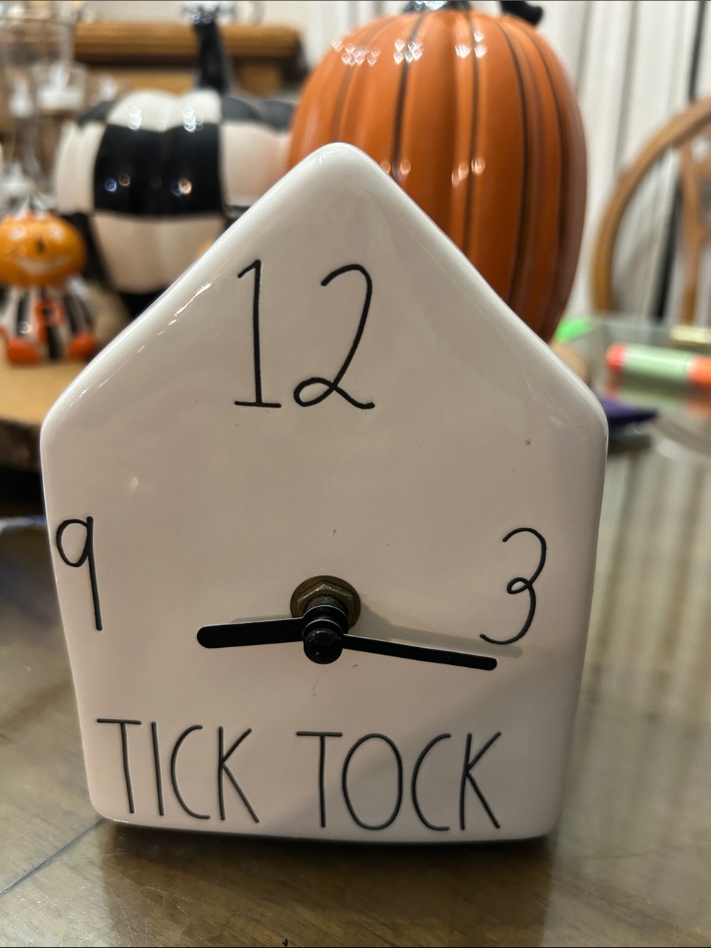 Tick Tock Rae Dunn collection ceramic House Clock